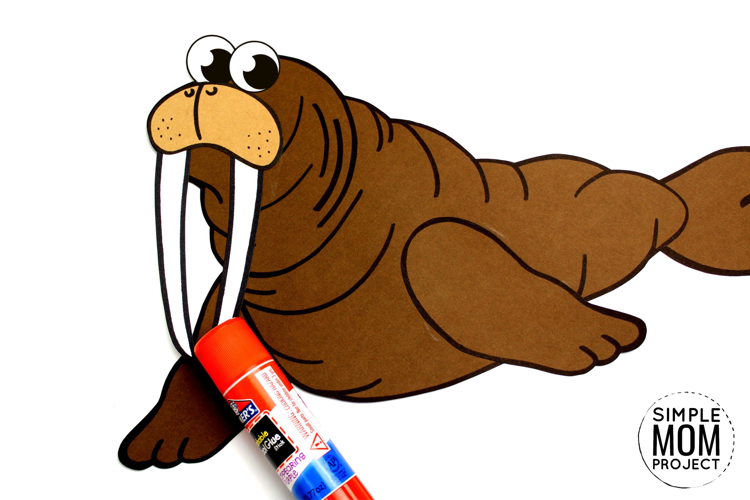 Free Printable Arctic Animal Walrus Craft for Kids Preschoolers and Toddlers