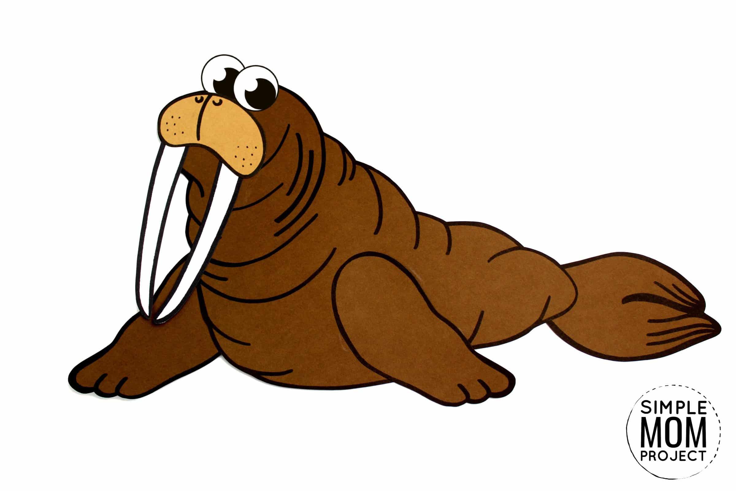 Free Printable Arctic Animal Walrus Craft for Kids Preschoolers and Toddlers