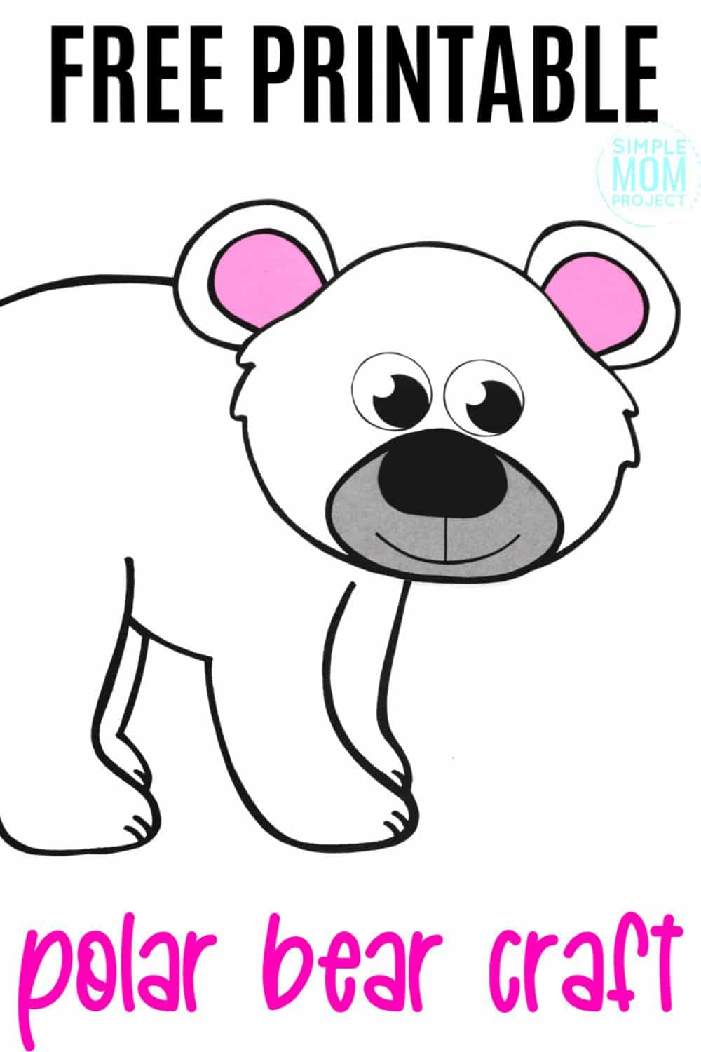 Free Printable Arctic Polar Bear Craft for Kids Preschoolers and Toddlers