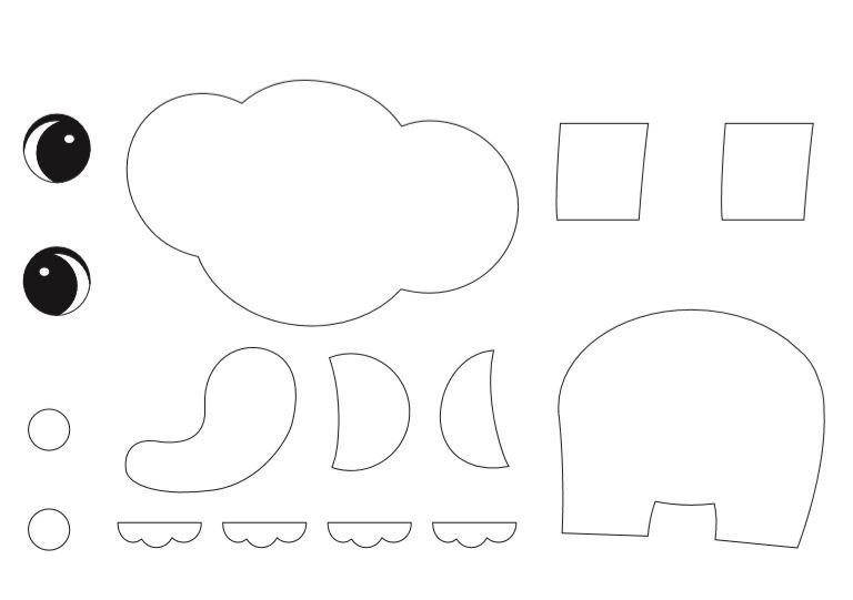 Free Printable elephant craft for kids preschoolers and toddlers Elephant Template
