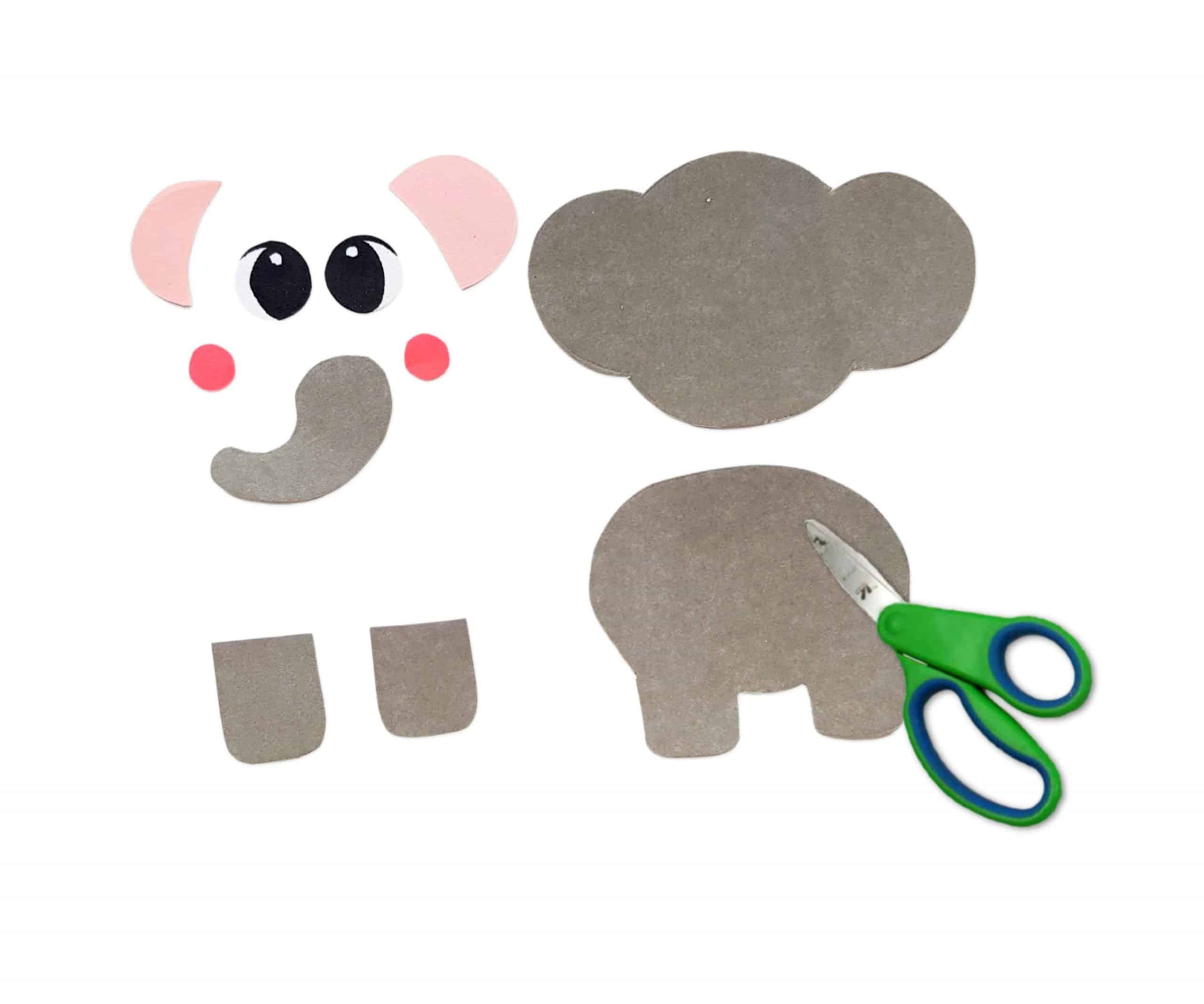 Free Printable elephant craft for kids preschoolers and toddlers