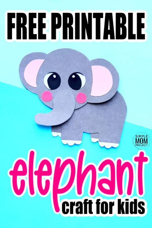 Free Printable elephant craft for kids preschoolers and toddlers
