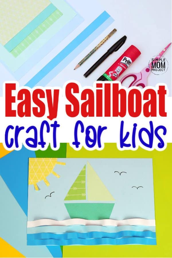 Free Printable sailboat craft for kids of all ages including preschoolers and toddlers