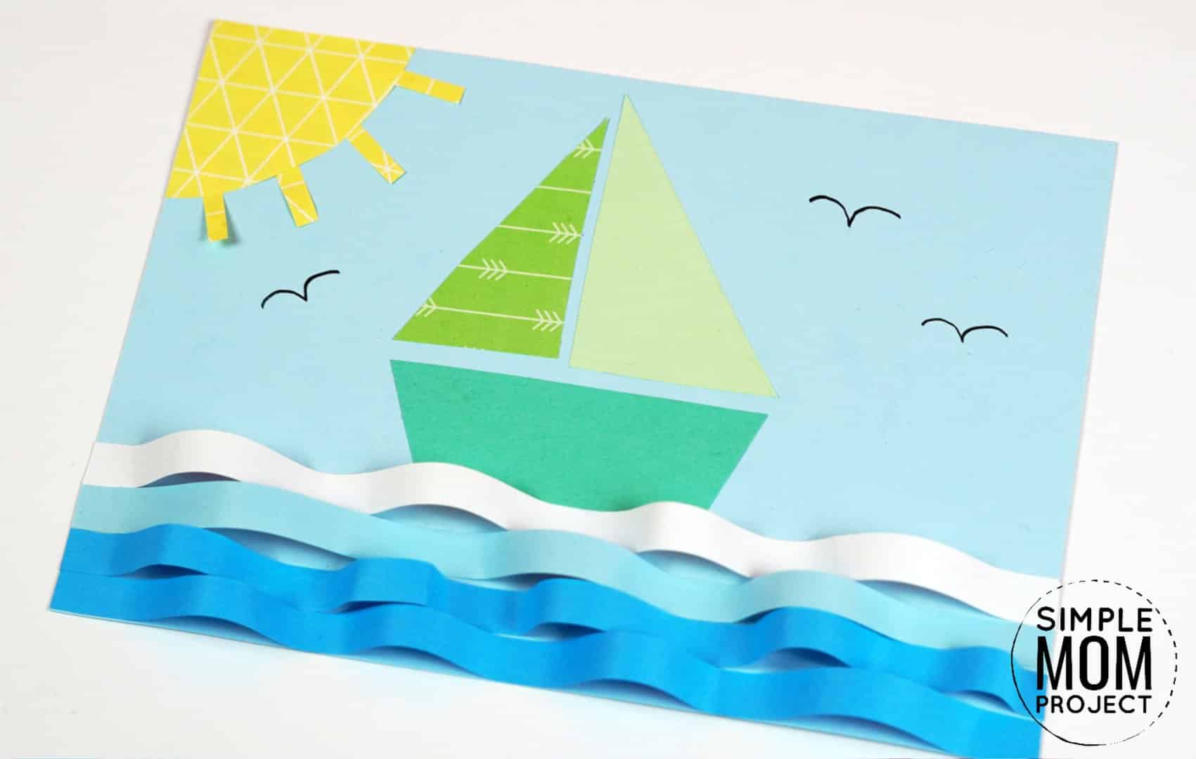 Free Printable sailboat craft for kids of all ages including preschoolers and toddlers