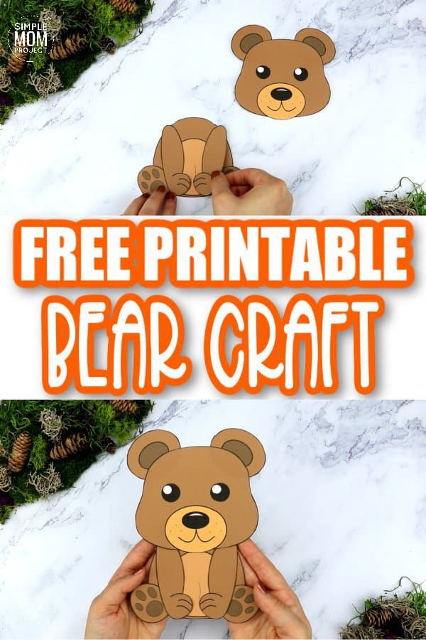 Free Printable Bear Craft Template for kids, preschoolers, toddlers and kindergartners