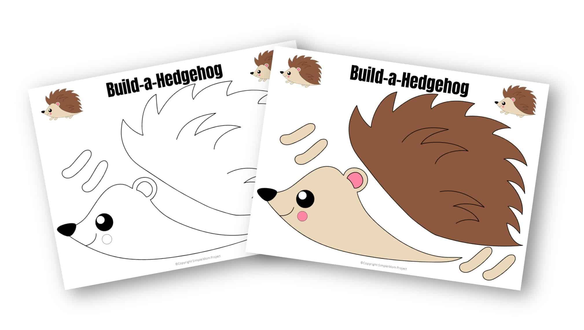 Free Printable Forest Hedgehog Craft Template for kids, preschoolers, toddlers and kindergartners