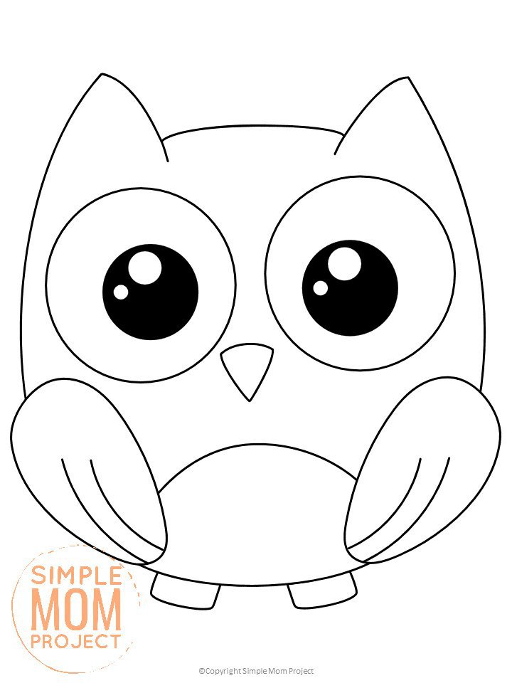 Free Printable Woodland Forest Owl Coloring Page for Kids Preschoolers Toddlers and kindergartners