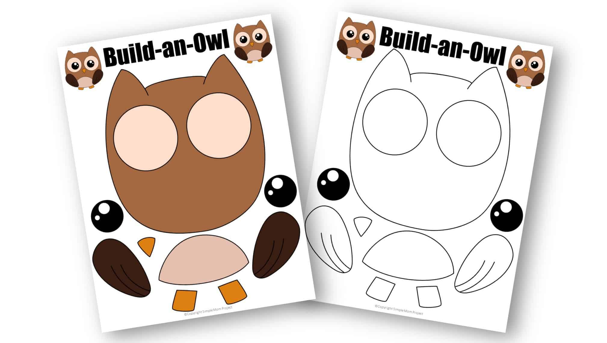 Free Printable Owl Craft Template for kids, preschoolers, toddlers and kindergartners