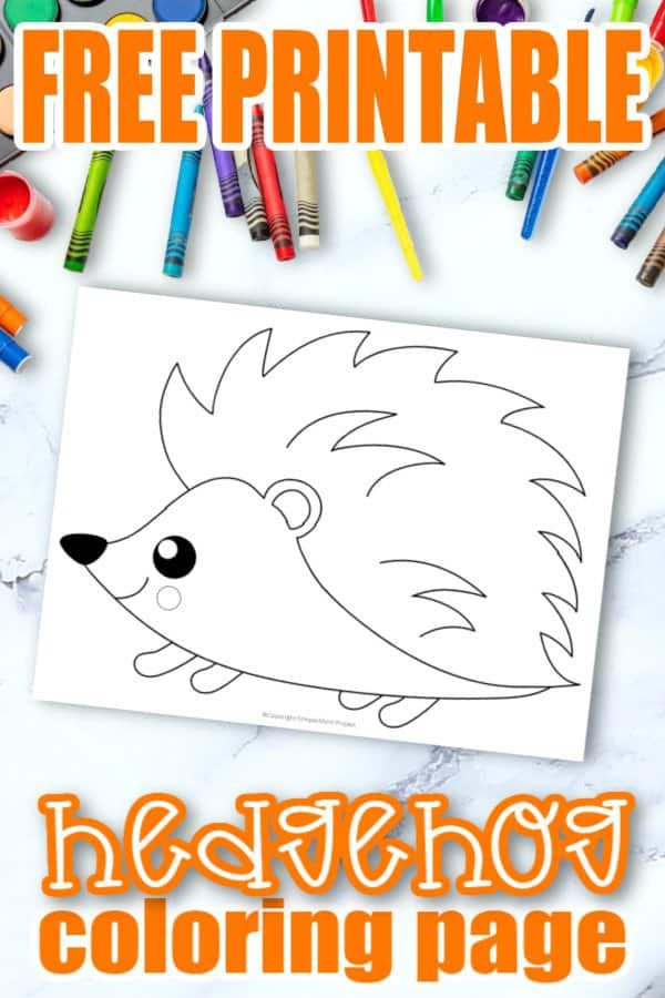 Free Printable Woodland Forest hedgehog Coloring Page for Kids Preschoolers Toddlers and kindergartners