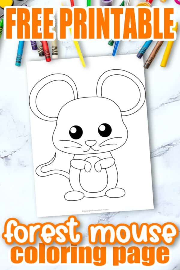Free Printable Woodland Forest mouse Coloring Page for Kids Preschoolers Toddlers and kindergartners