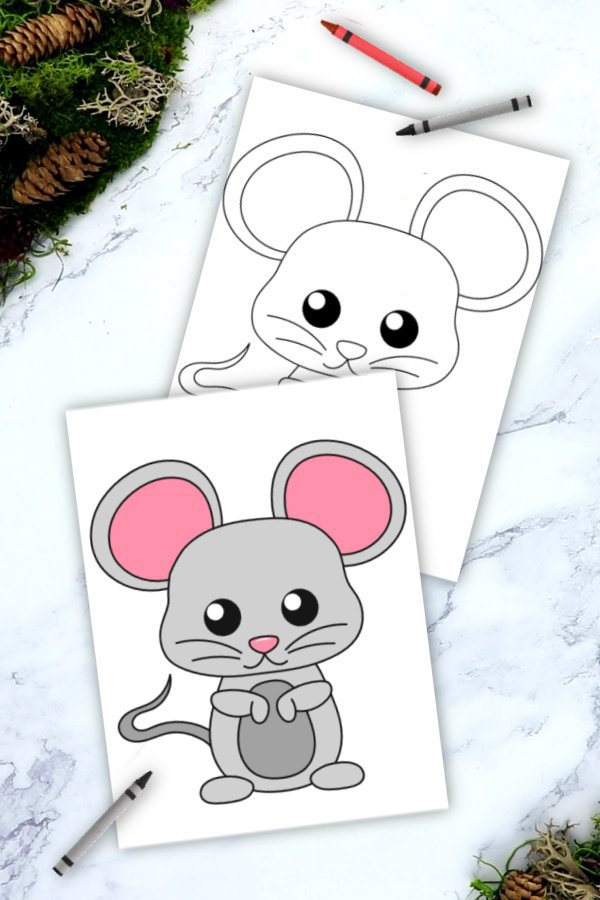 Free Printable Woodland Forest mouse Coloring Page for Kids Preschoolers Toddlers and kindergartners