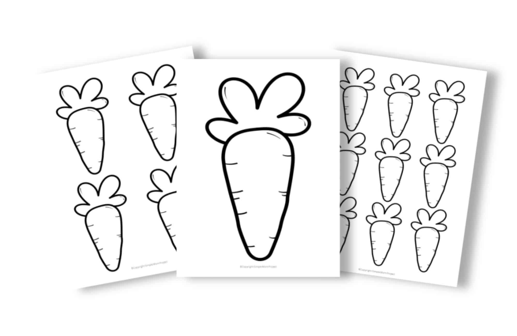 Free Printable Carrot Templates for Fall Crafts, Spring Crafts