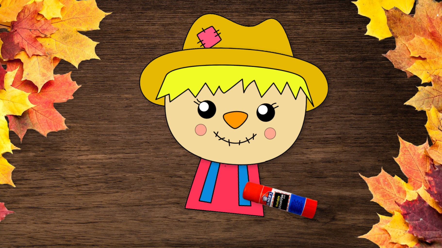 Free Printable Girl Scarecrow Craft for kids and autumn and fall crafts for preschoolers and toddlers