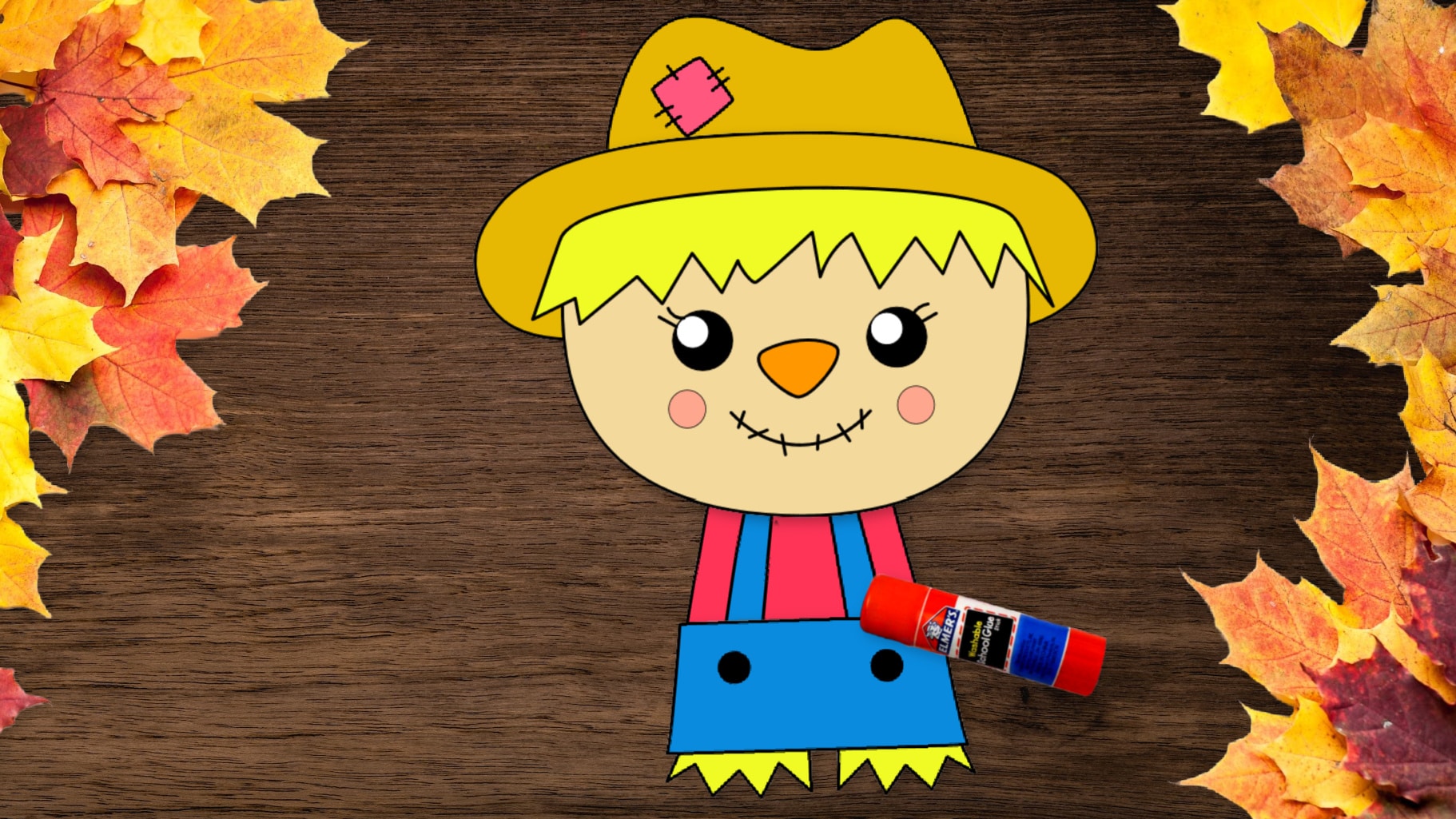 Free Printable Girl Scarecrow Craft for kids and autumn and fall crafts for preschoolers and toddlers