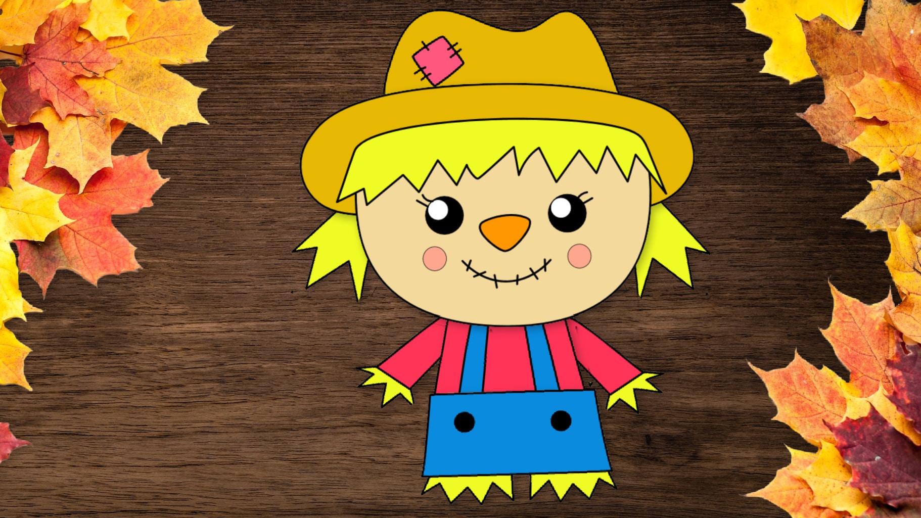 Free Printable Girl Scarecrow Craft for kids and autumn and fall crafts for preschoolers and toddlers