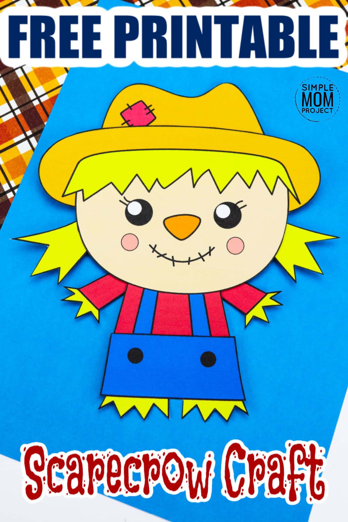 Free Printable Girl Scarecrow Craft for kids, preschoolers, kindergartners and toddlers