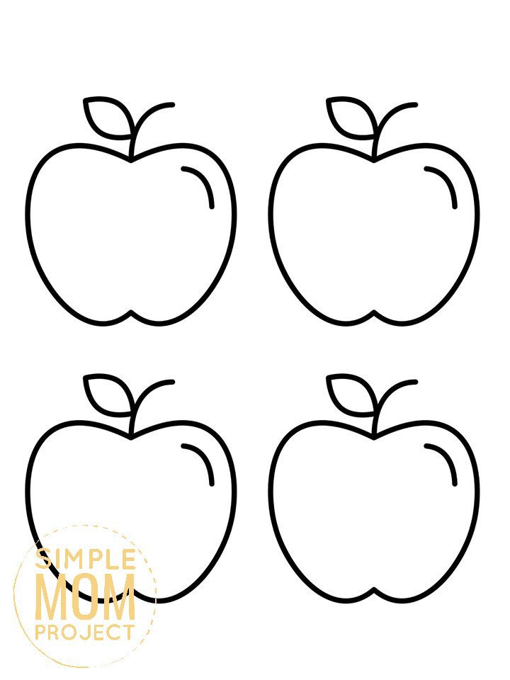 Free Printable Medium Apple Template for Fall Crafts, Autumn Apple Crafts, Teacher Appreciation Crafts