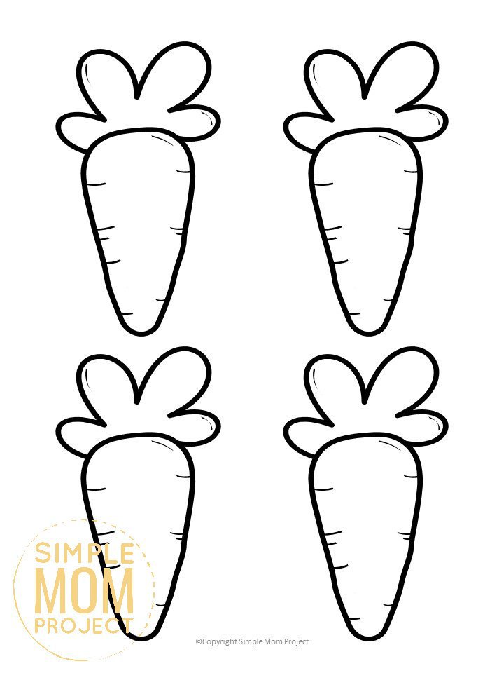 Free Printable Carrot Templates for Fall Crafts, Spring Crafts