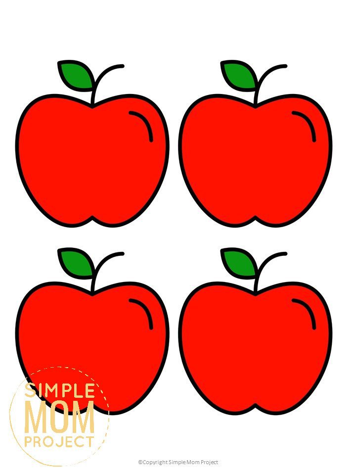 Free Printable Medium Red Apple Template for Fall Crafts, Autumn Apple Crafts, Teacher Appreciation Crafts