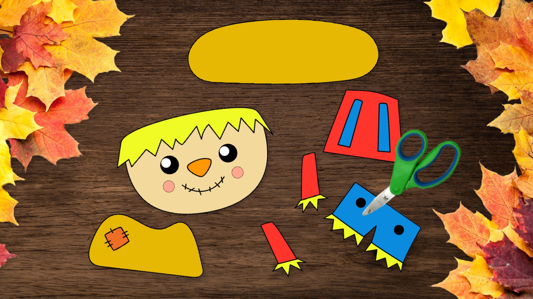 Free Printable Girl Scarecrow Craft for kids and autumn and fall crafts for preschoolers and toddlers