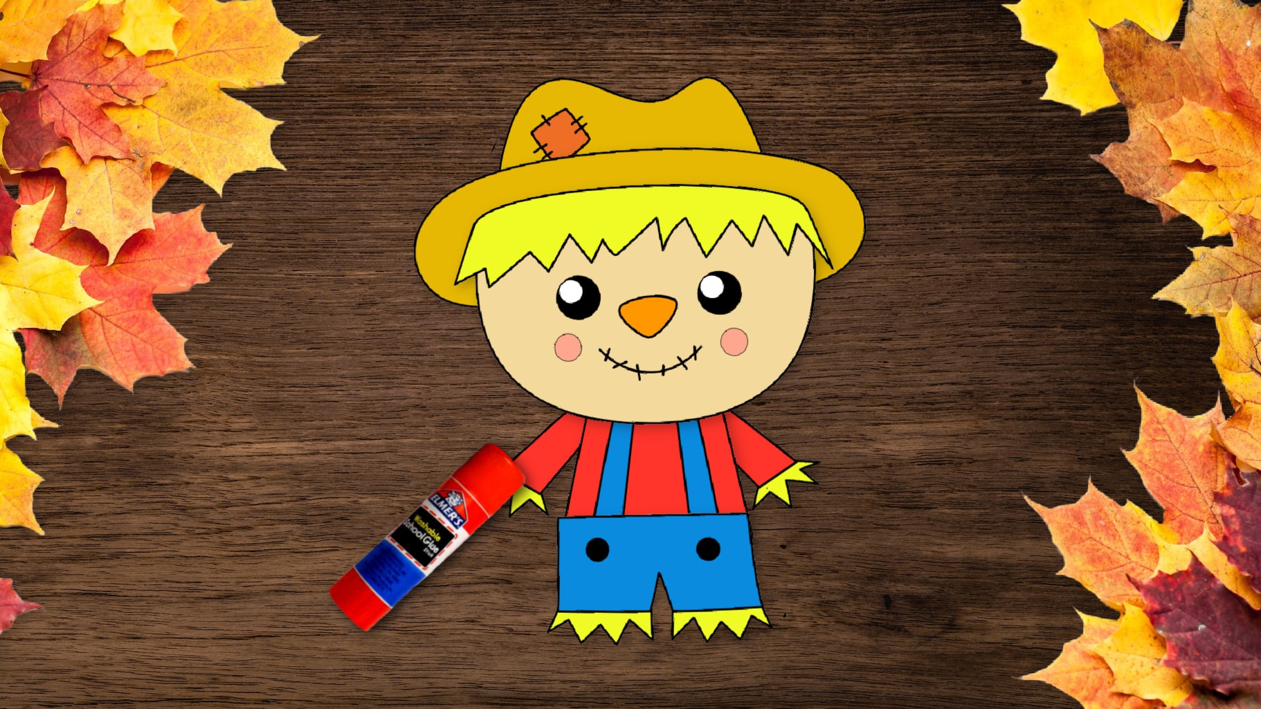 Free Printable Girl Scarecrow Craft for kids and autumn and fall crafts for preschoolers and toddlers