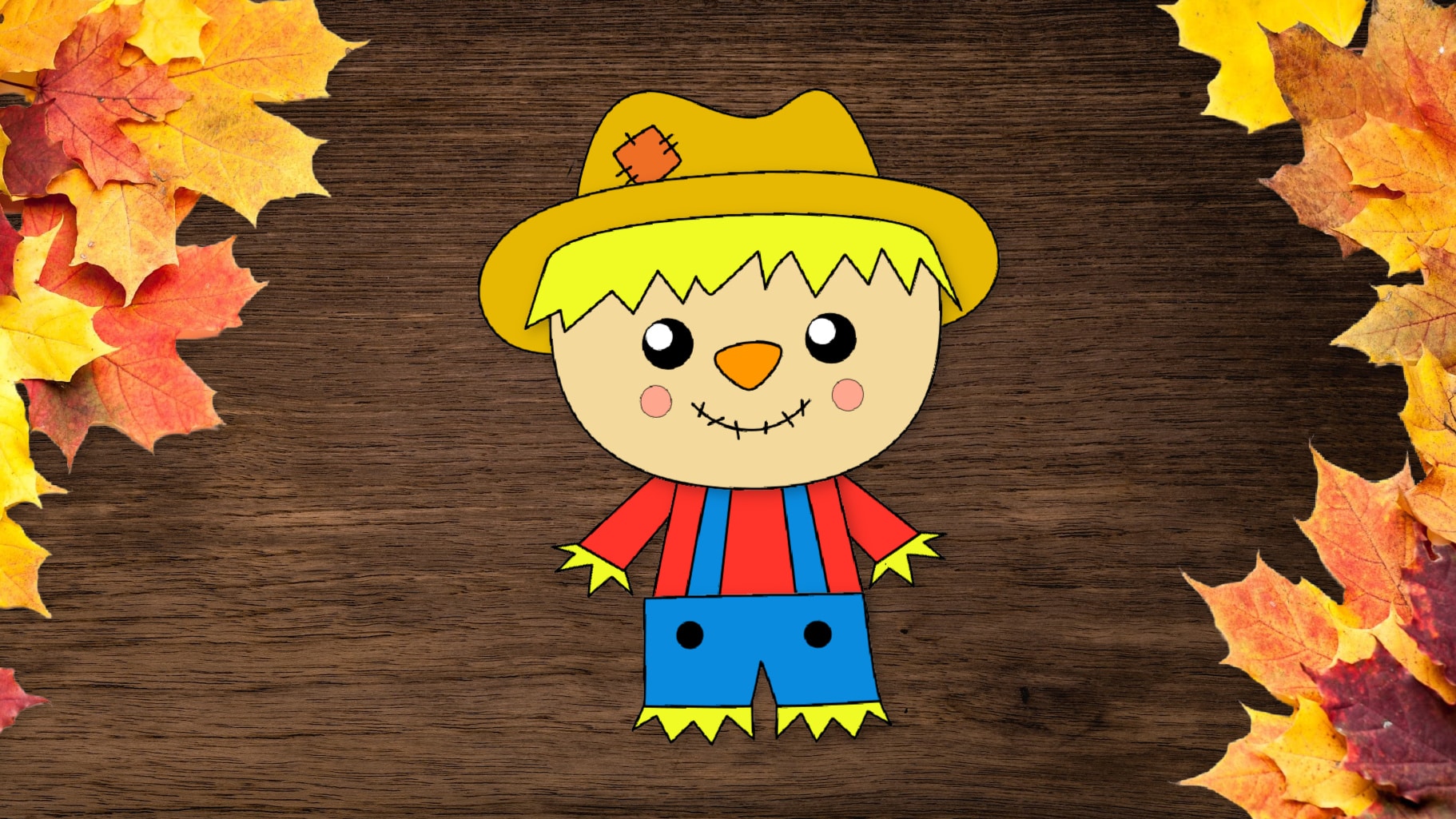 Free Printable Girl Scarecrow Craft for kids and autumn and fall crafts for preschoolers and toddlers