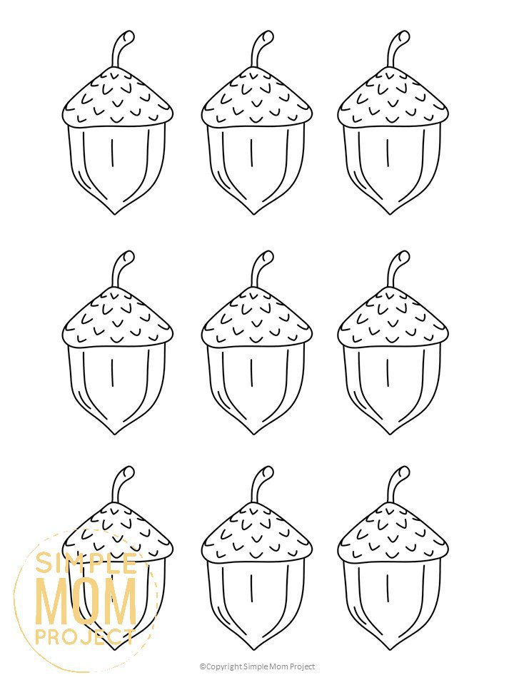 Free Printable Small Acorn Template
