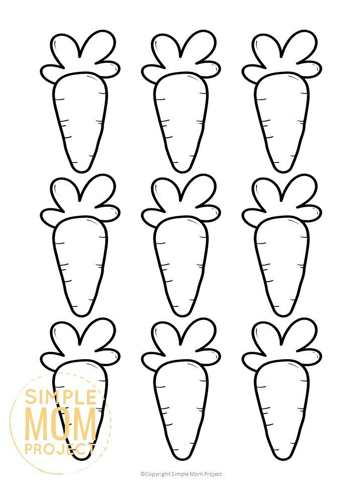 Free Printable Carrot Templates for Fall Crafts, Spring Crafts
