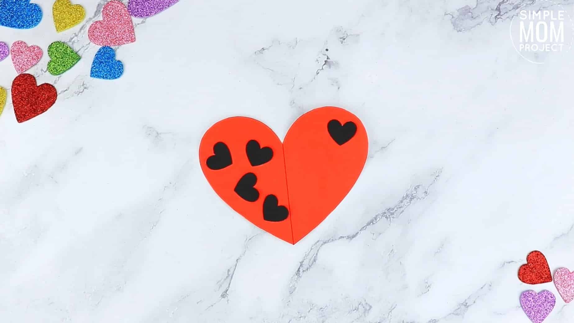 Easy Printable Diy Heart Lady Bug Craft for Preschool, toddler, kindergarten 