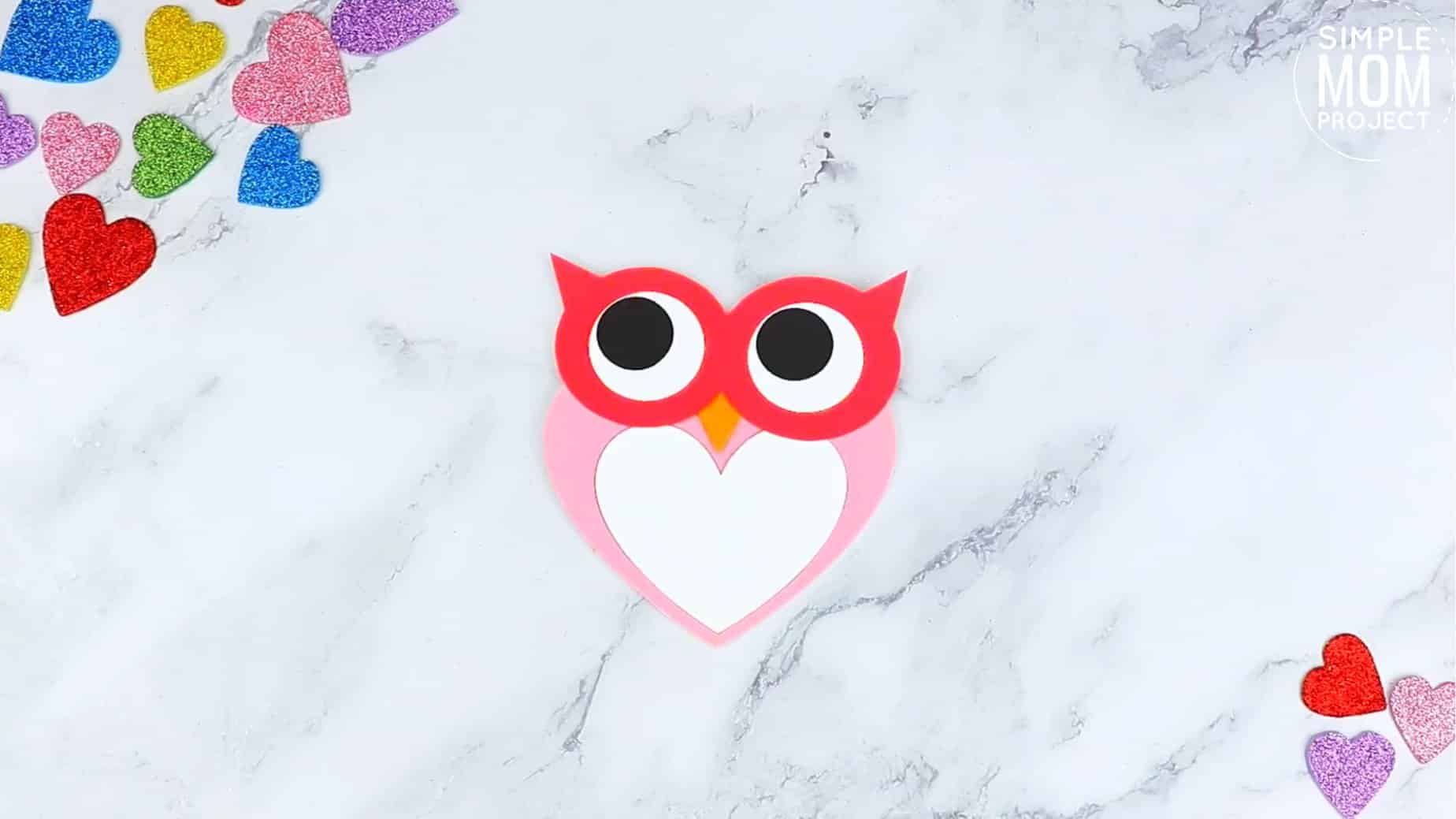 Easy Printable Diy Heart Owl Craft for Preschool, toddler, kindergarten