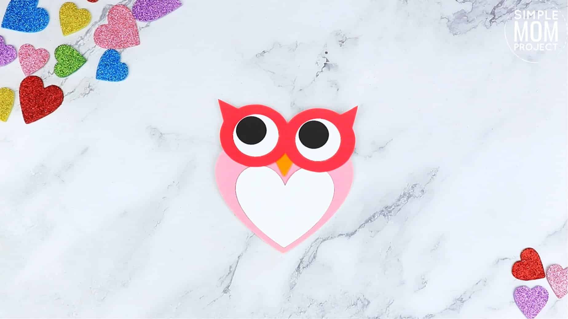 Easy Printable Diy Heart Owl Craft for Preschool, toddler, kindergarten
