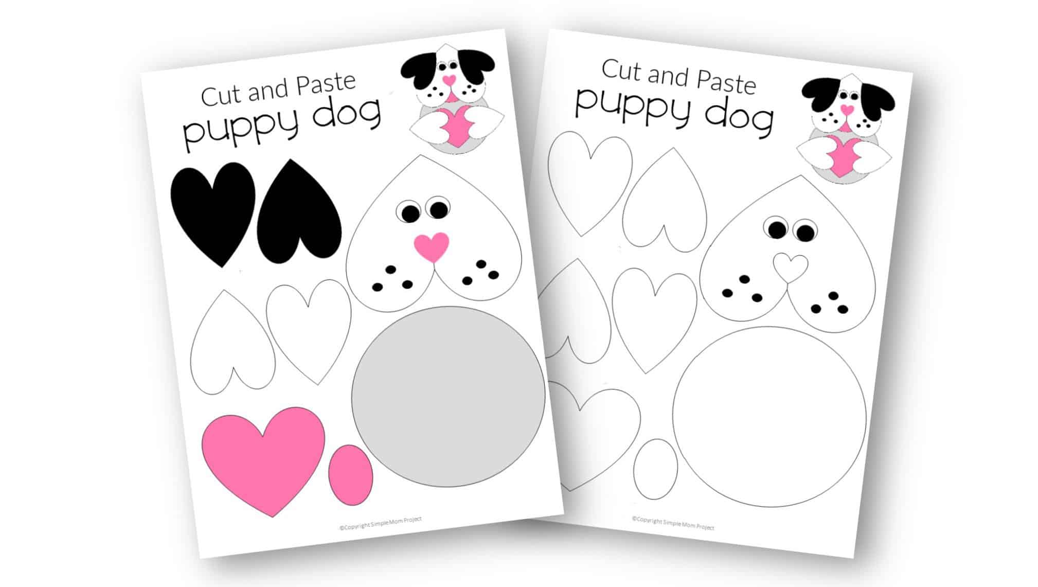 Easy Printable Diy Puppy Dog Craft for Preschool, toddler, kindergarten