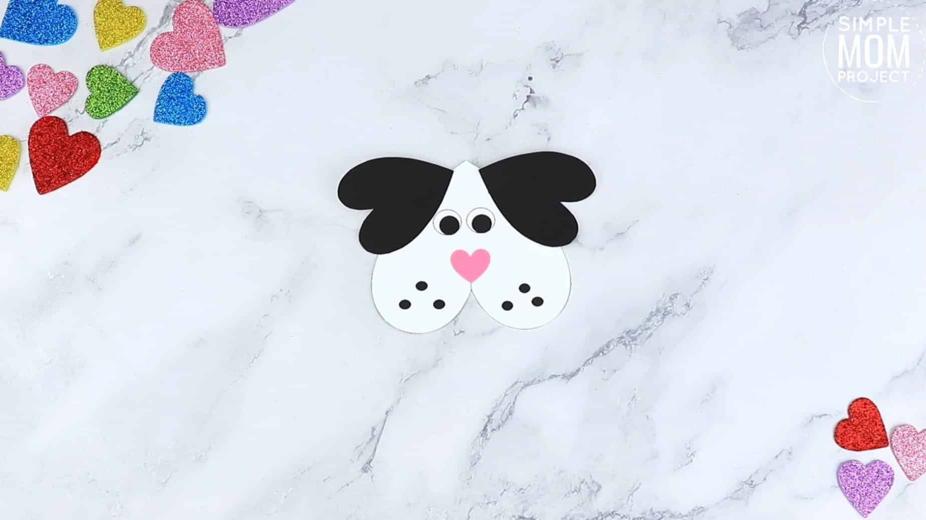 Easy Printable Diy Heart Puppy Dog Craft for Preschool, toddler, kindergarten