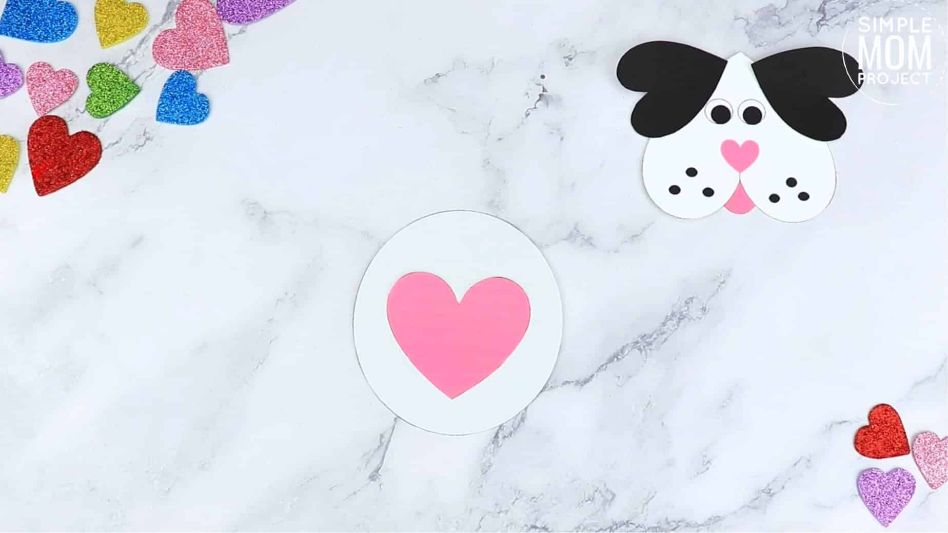 Easy Printable Diy Heart Puppy Dog Craft for Preschool, toddler, kindergarten