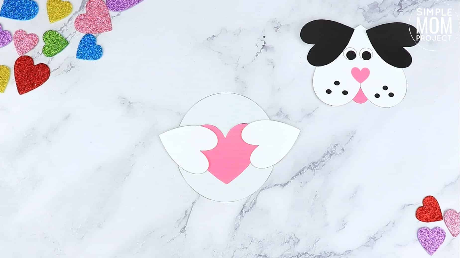 Easy Printable Diy Heart Puppy Dog Craft for Preschool, toddler, kindergarten