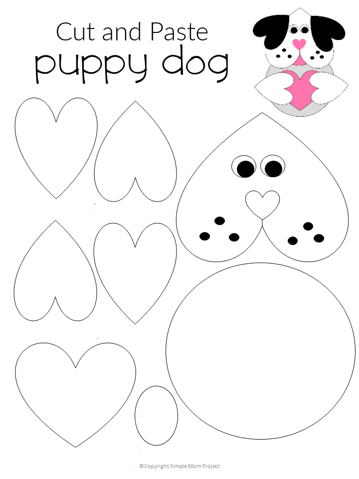 Easy Printable Diy Puppy Dog Craft for Preschool, toddler, kindergarten