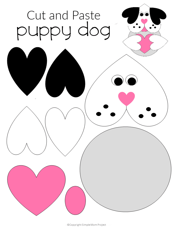 Easy Printable Diy Puppy Dog Craft for Preschool, toddler, kindergarten
