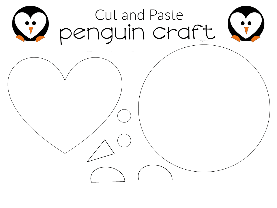 FREE and Easy Printable Diy Penguin Craft for Preschool, toddler, kindergarten