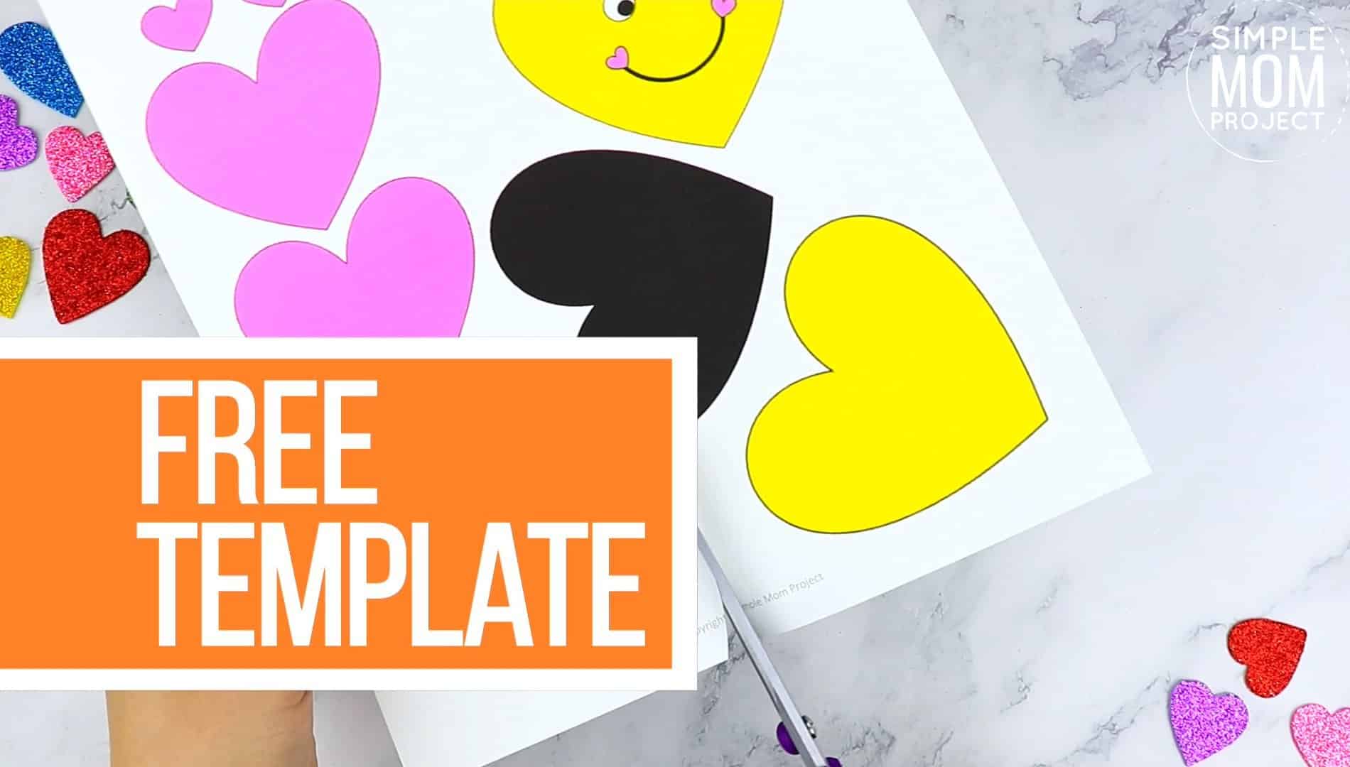 Free printable heart bee craft template for kids preschoolers toddlers