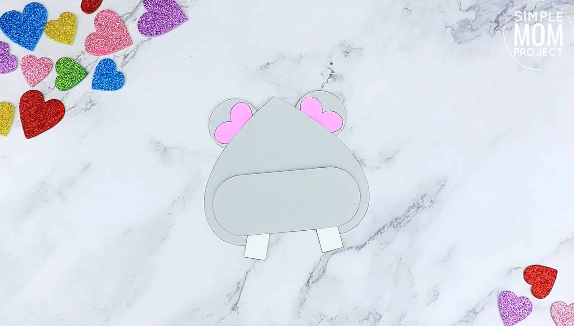 Free Printable Heart Hippo Craft for Preschoolers toddlers and kindergartners