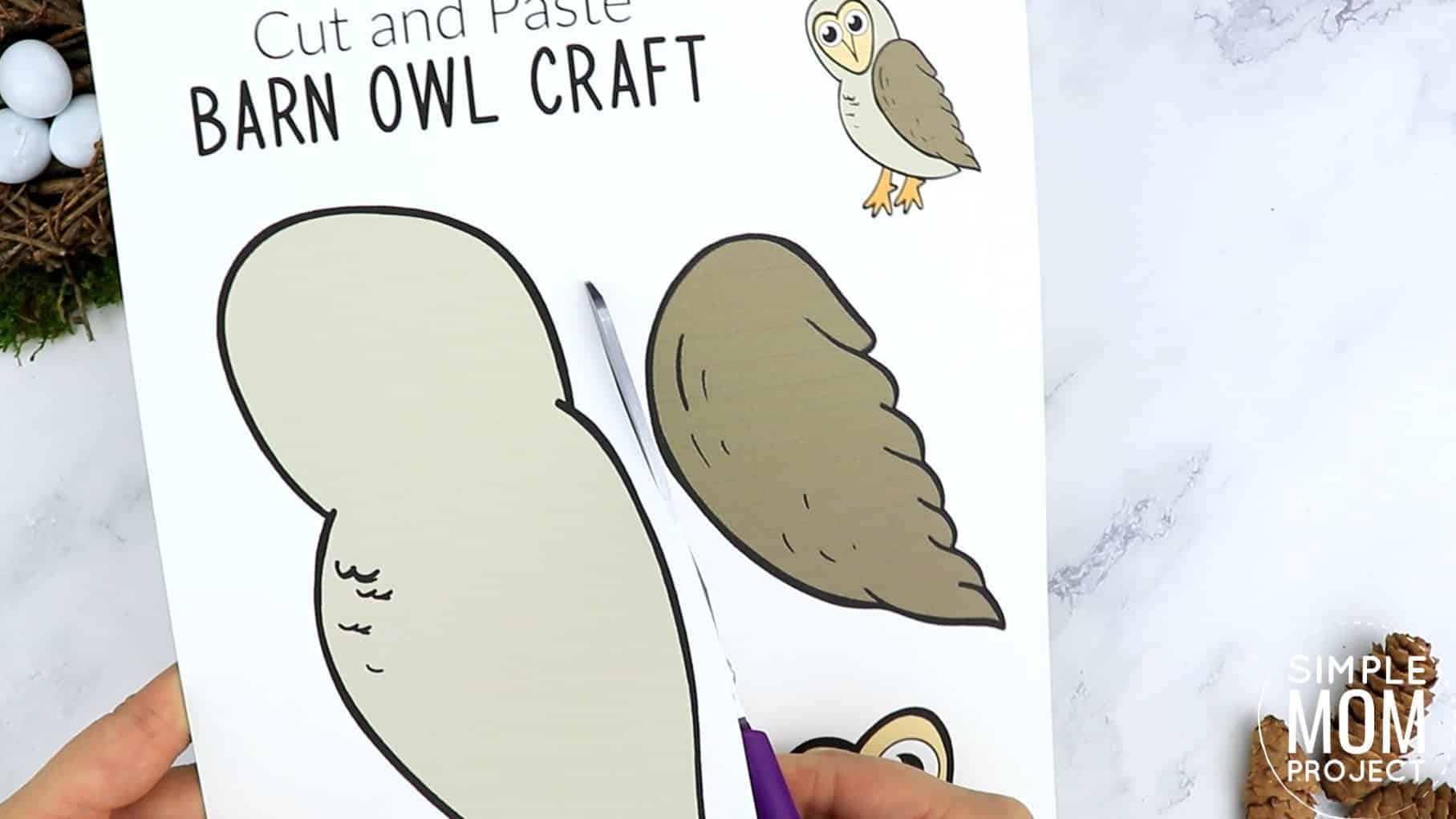 Free Printable Barn Owl Craft for Kids, preschoolers toddlers and kindergartners