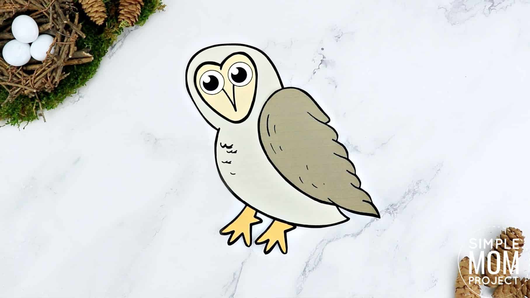 Free Printable Barn Owl Craft for Kids, preschoolers toddlers and kindergartners