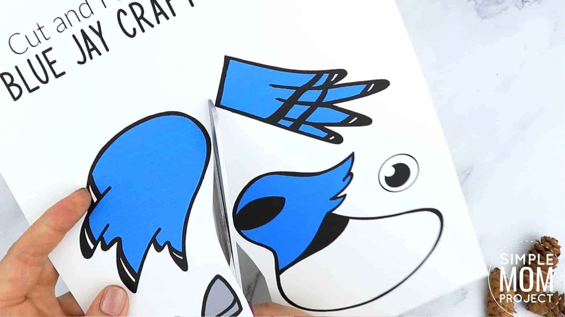 Free Printable Blue Jay Craft for Kids, preschoolers toddlers and kindergartners