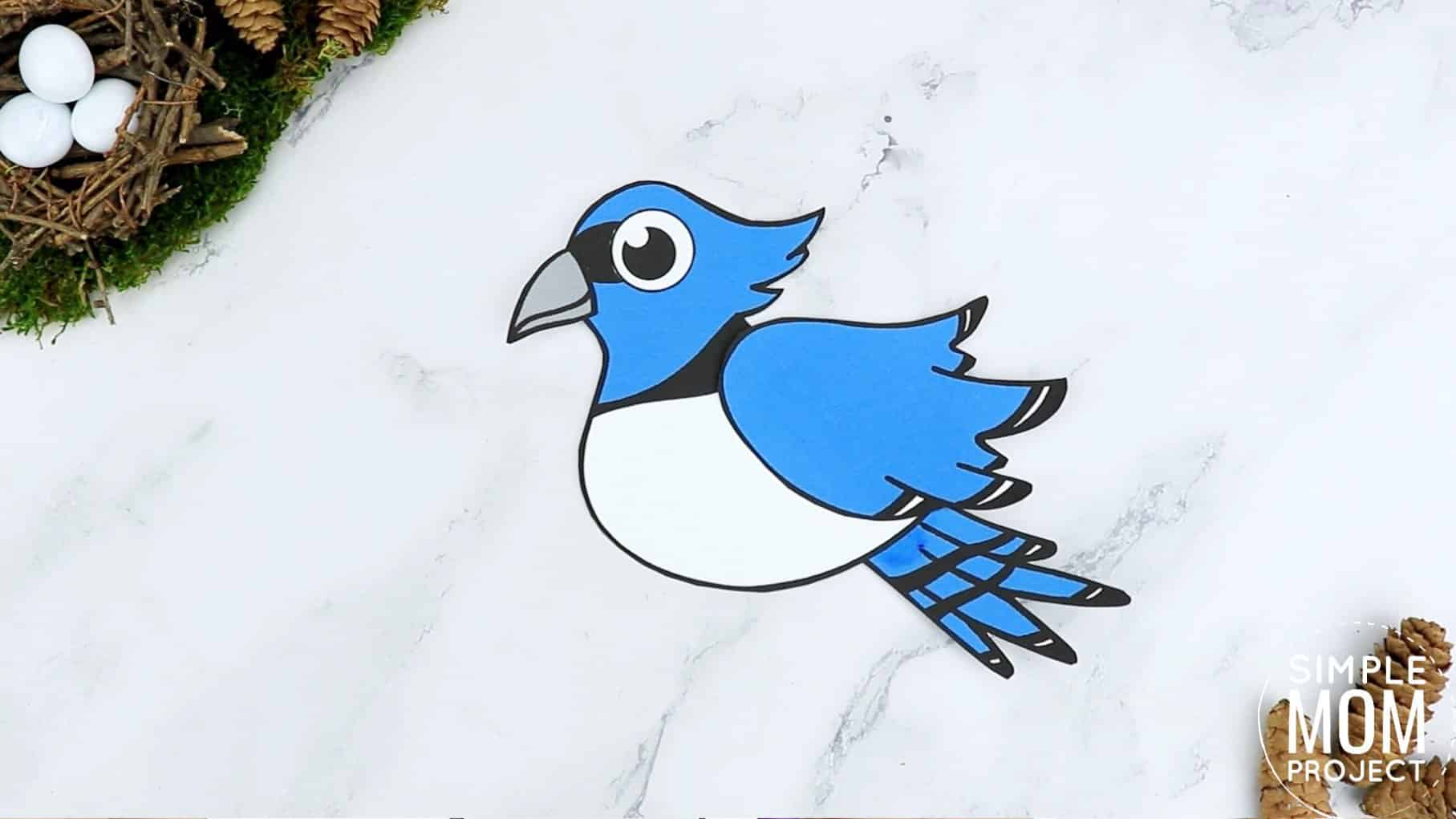 Free Printable Blue Jay Craft for Kids, preschoolers toddlers and kindergartners