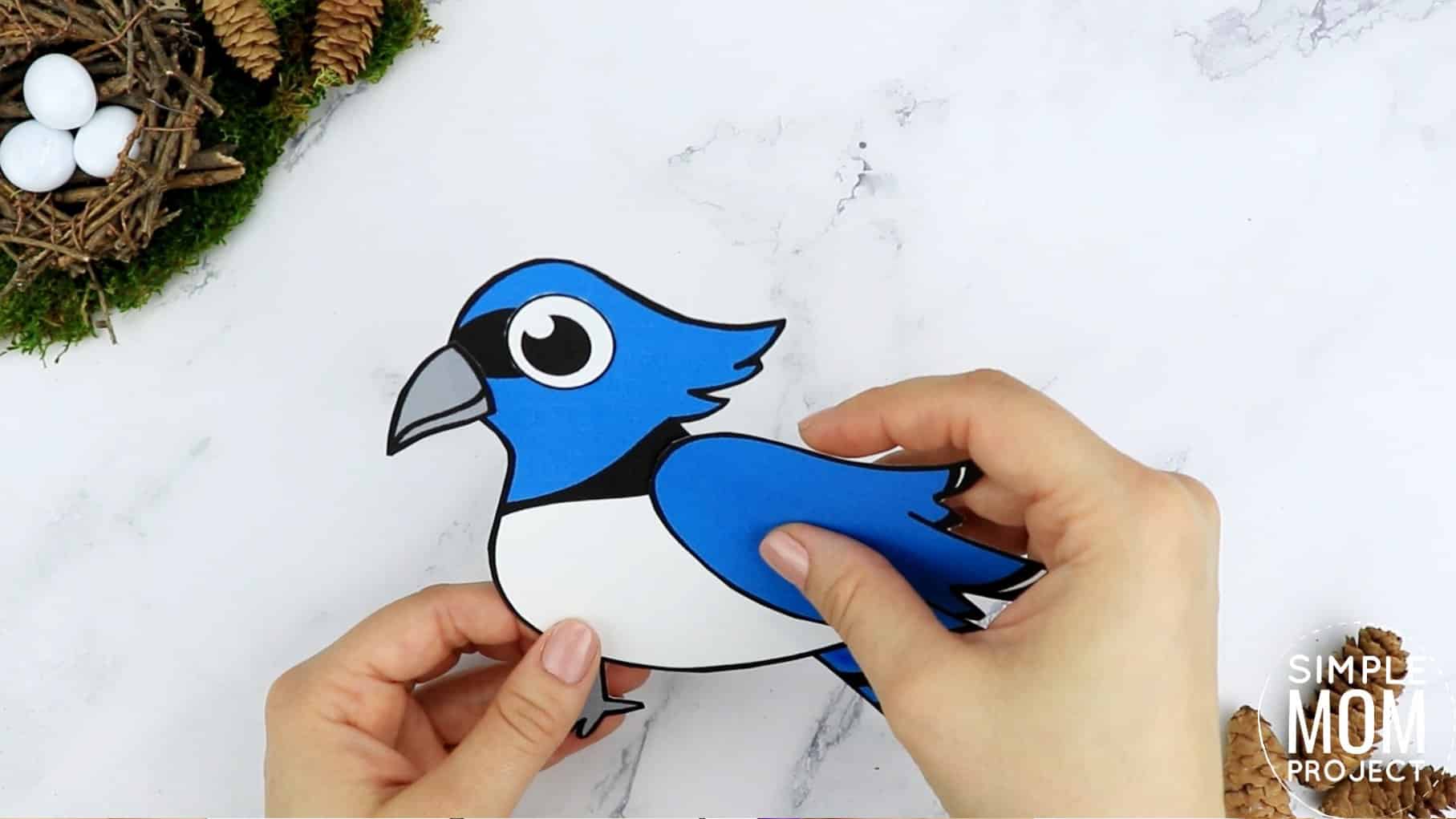 Free Printable Blue Jay Craft for Kids, preschoolers toddlers and kindergartners