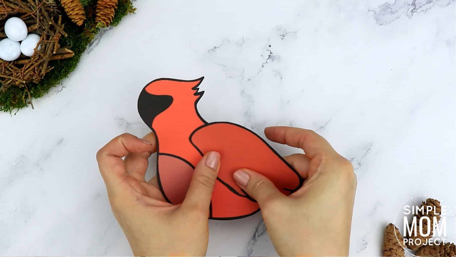 Free Printable Cardinal Craft for Kids, preschoolers toddlers and kindergartners