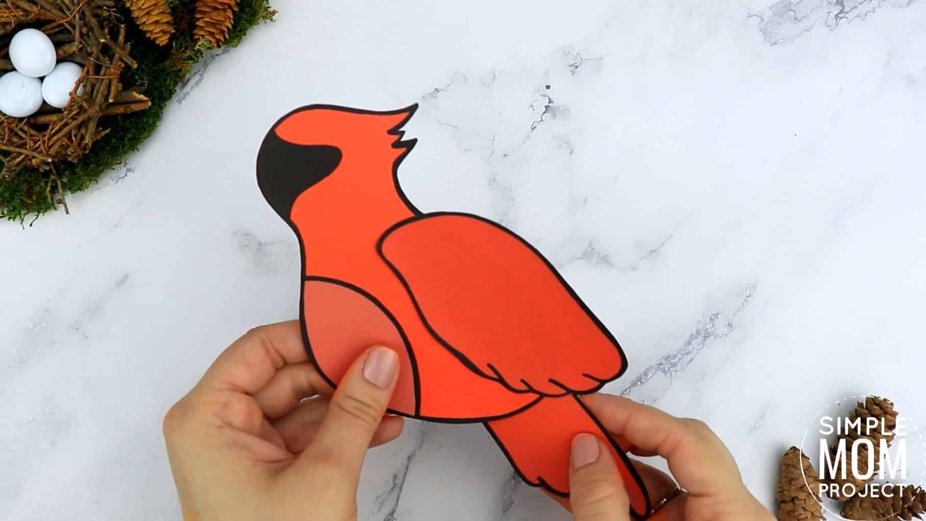 Free Printable Cardinal Craft for Kids, preschoolers toddlers and kindergartners