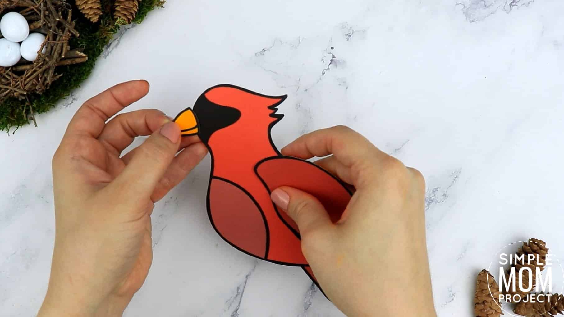 Free Printable Cardinal Craft for Kids, preschoolers toddlers and kindergartners
