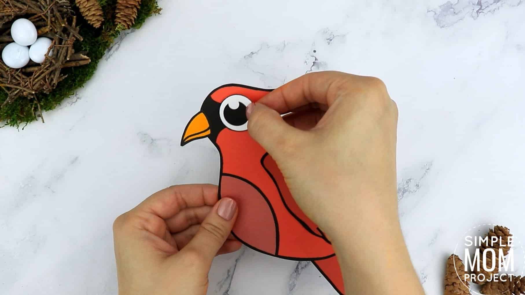 Free Printable Cardinal Craft for Kids, preschoolers toddlers and kindergartners