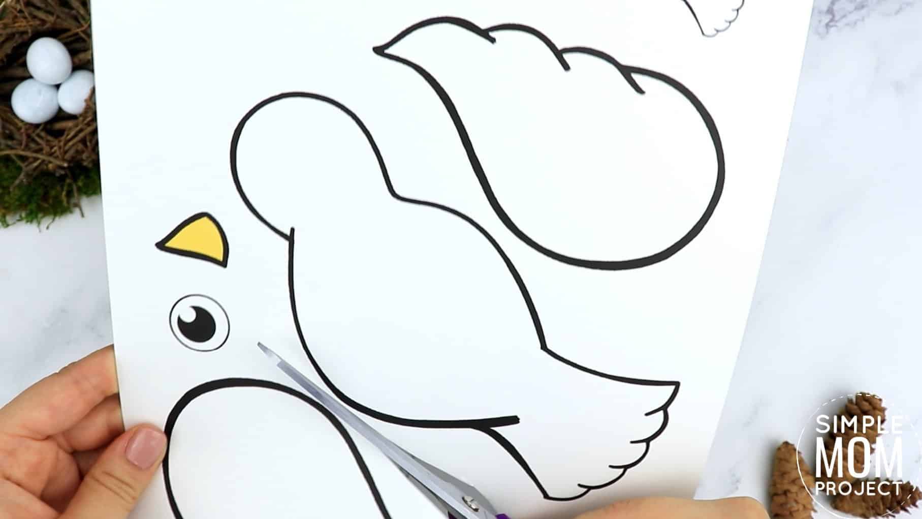 Free Printable Dove Craft for Kids, preschoolers toddlers and kindergartner